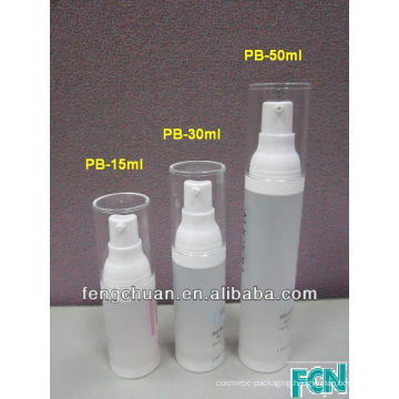 Luxury round cosmetic plastic pump airless cream bottles 15ml 30ml